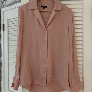 Quince Coastal Pink Notched Collar Blouse